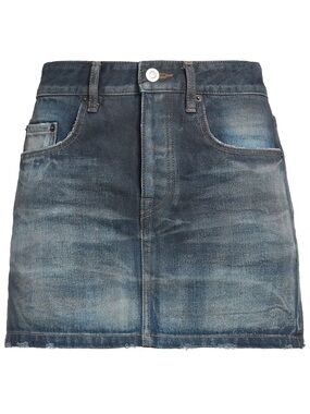 Balenciaga Low Waist Denim Mini Skirt in Navy